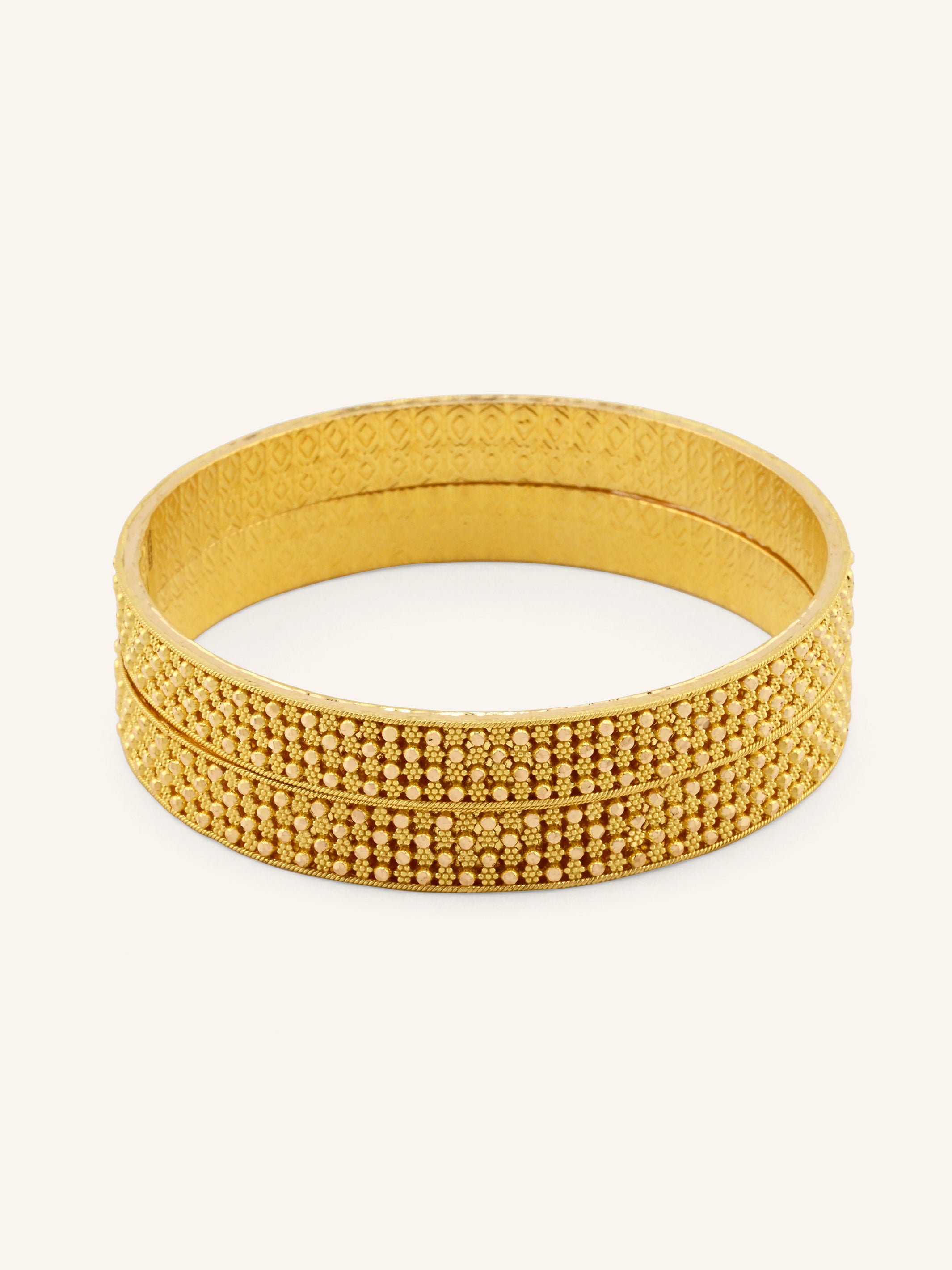Beautiful 22ct Gold Filigree Pair Bangles