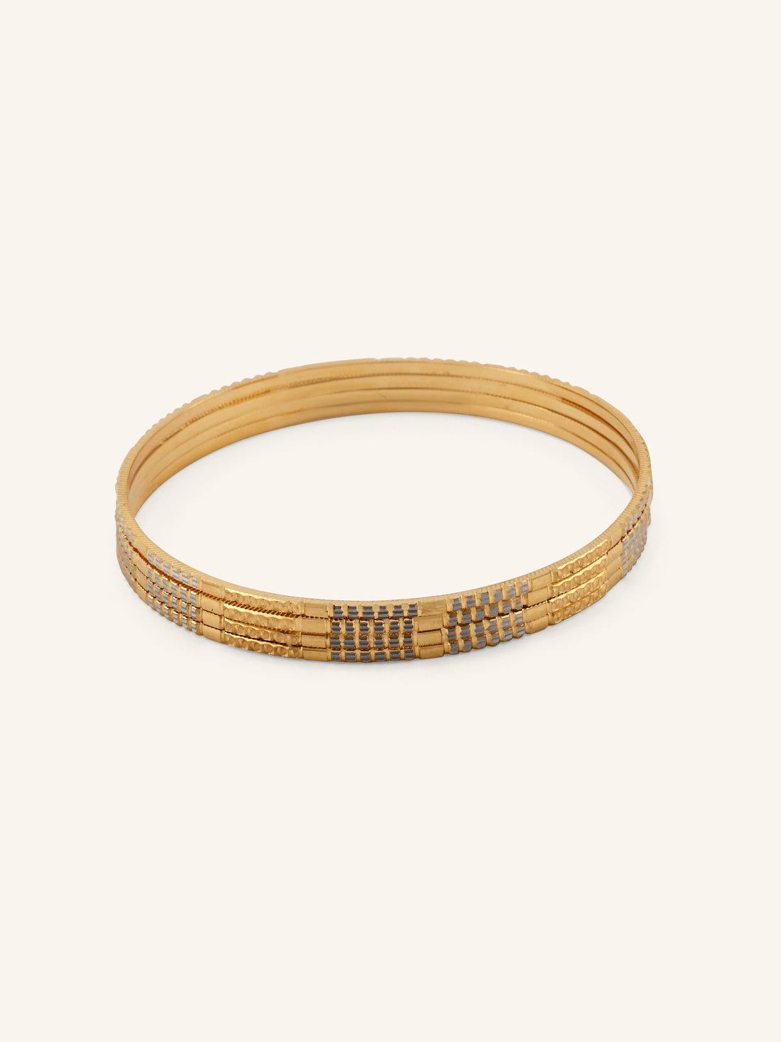 22ct Gold Two Tone 4 Piece Bangle