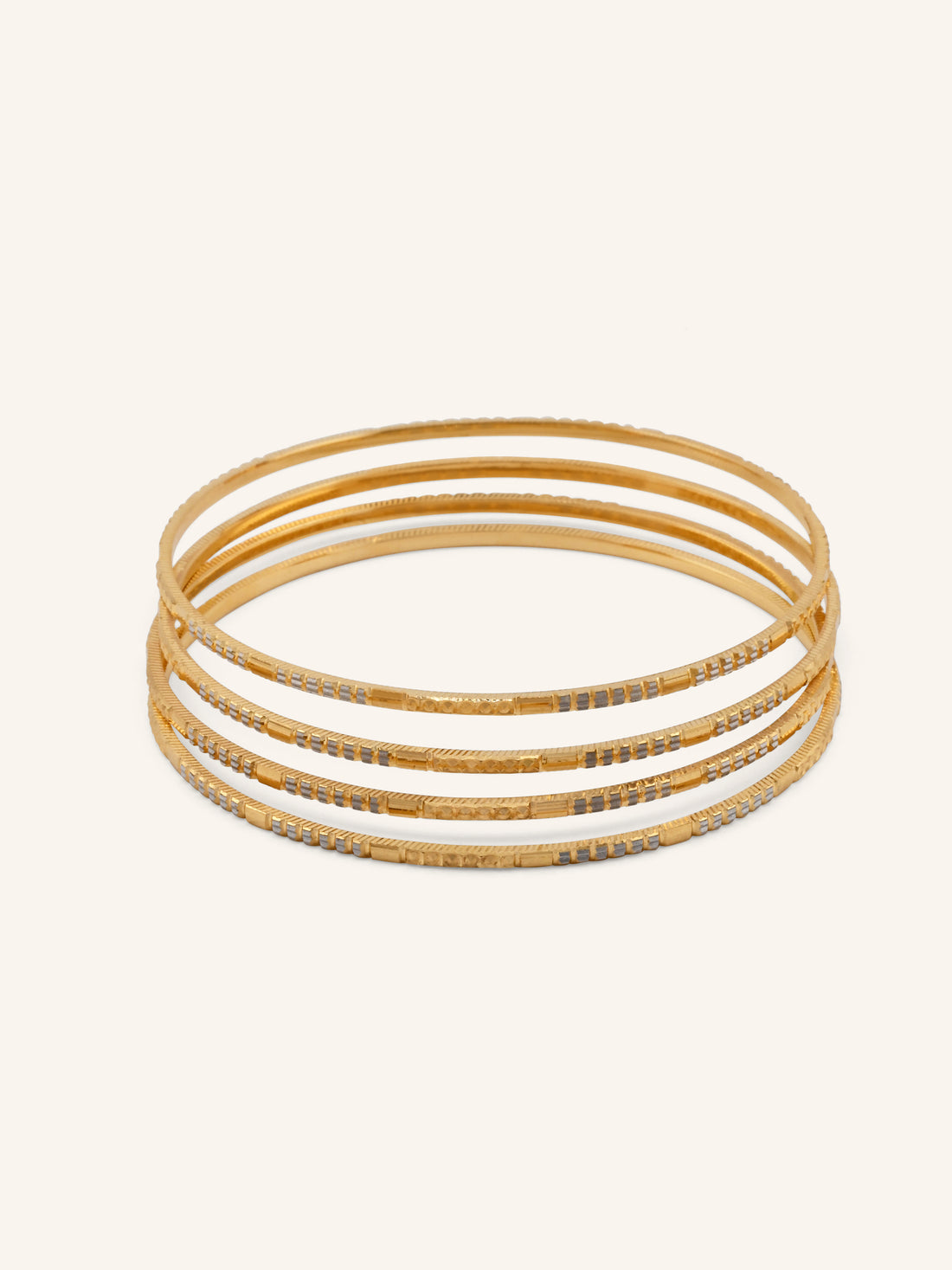 22ct Gold Two Tone 4 Piece Bangle