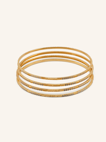 22ct Gold Two Tone 4 Piece Bangle