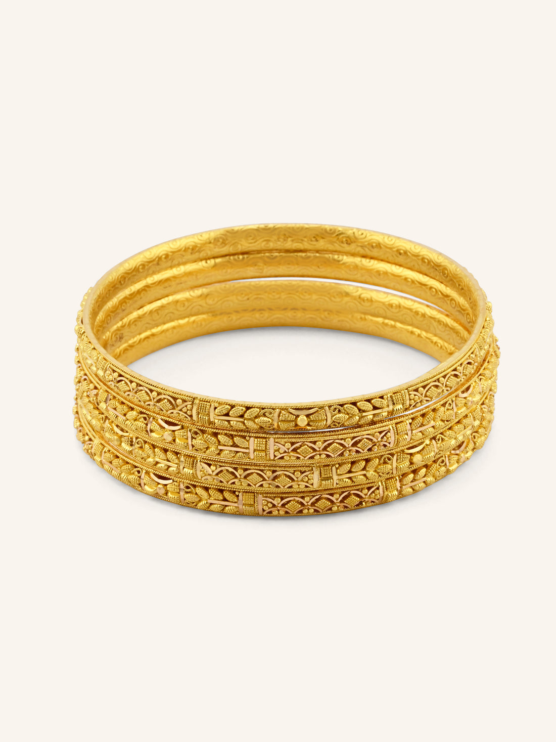 Classic 22ct Gold Filigree 4 Piece Bangles