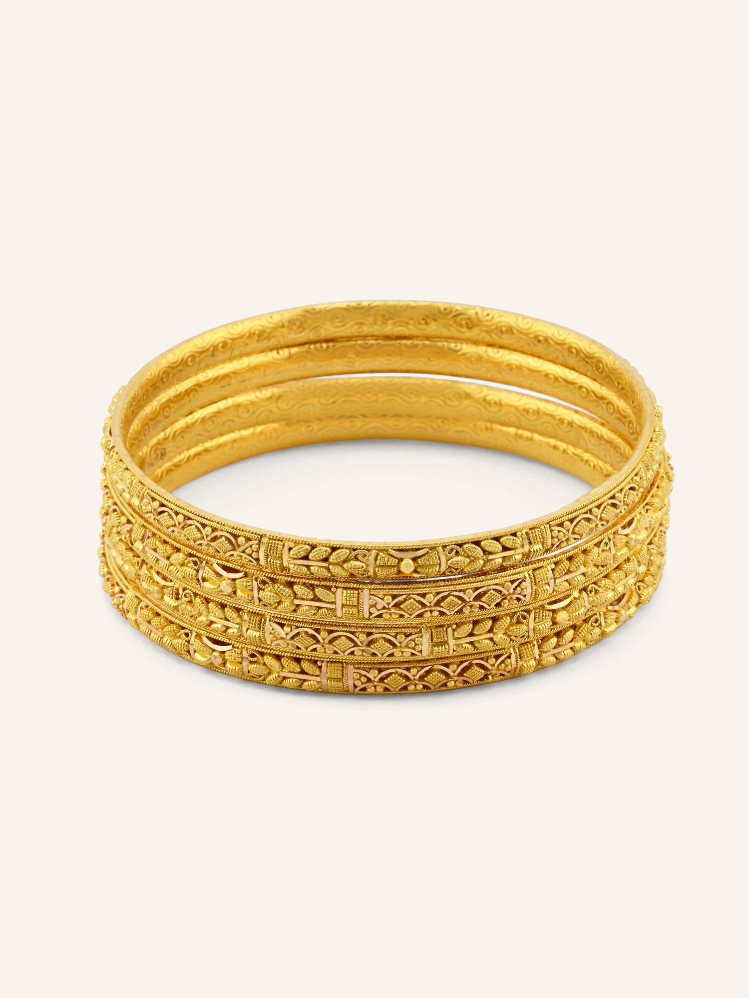 Classic 22ct Gold Filigree 4 Piece Bangles