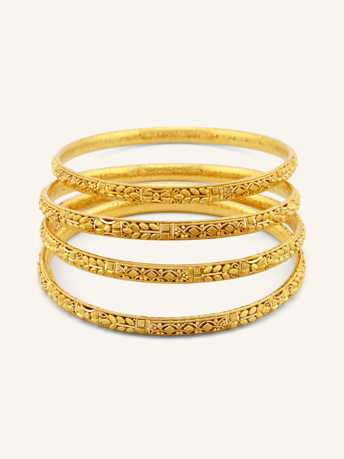 Classic 22ct Gold Filigree 4 Piece Bangles