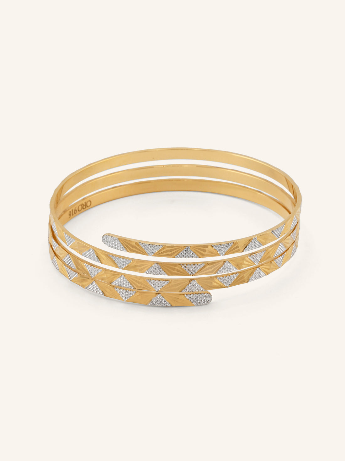 22ct Gold Two Tone Spiral Bangle