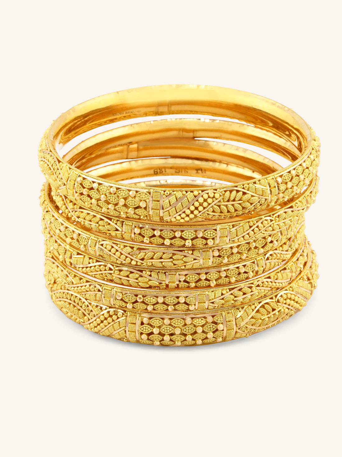 22ct Gold Filigree 6 Piece Bangles