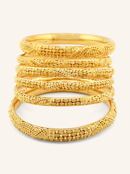 22ct Gold Filigree 6 Piece Bangles