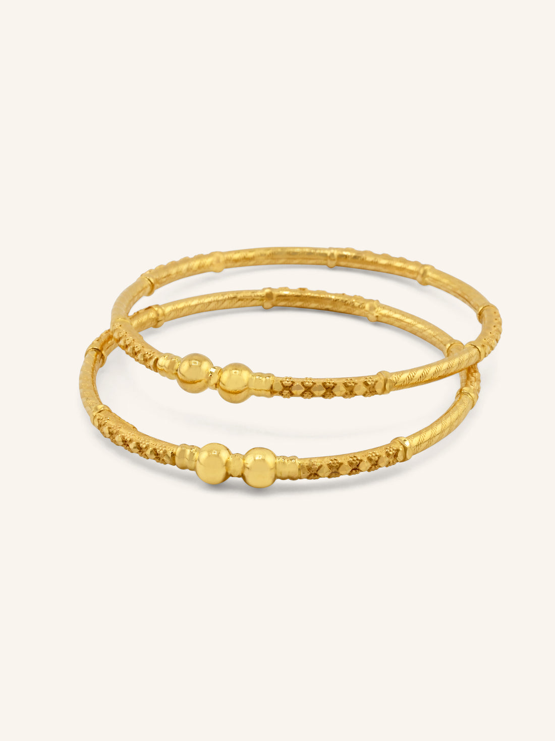 22ct Gold Filigree Pair Bangles