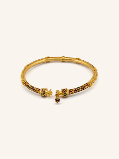 22ct Gold Minakari Screw Pair Bangle