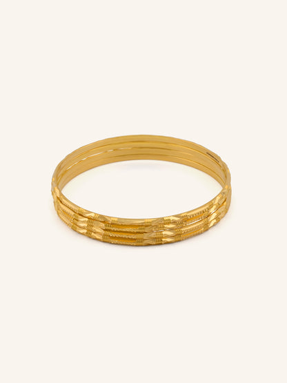 22ct Gold 4 Piece Solid Bangles