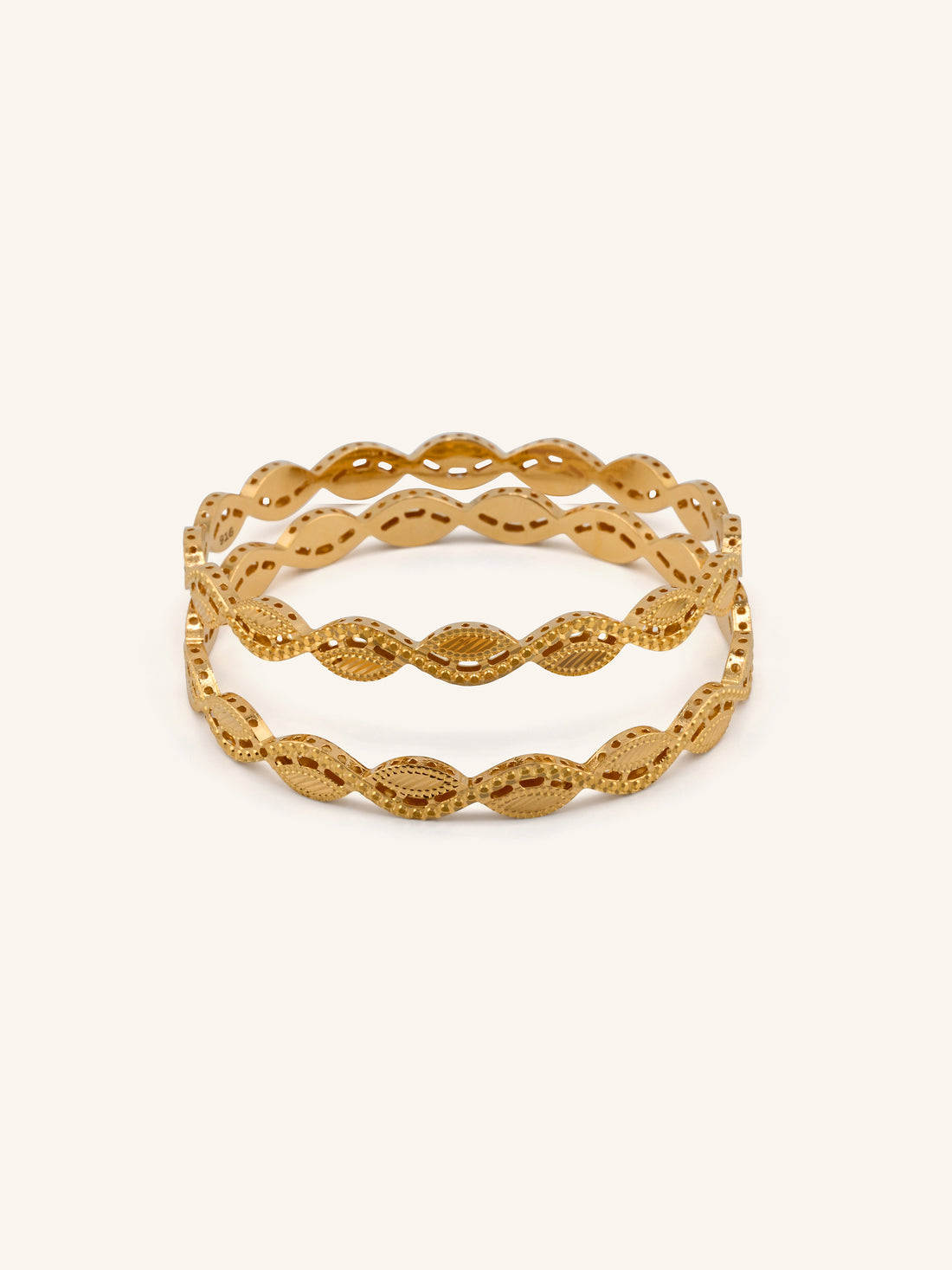 22ct Gold Cut Work 2 Piece Bangle