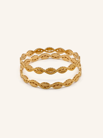 22ct Gold Cut Work 2 Piece Bangle