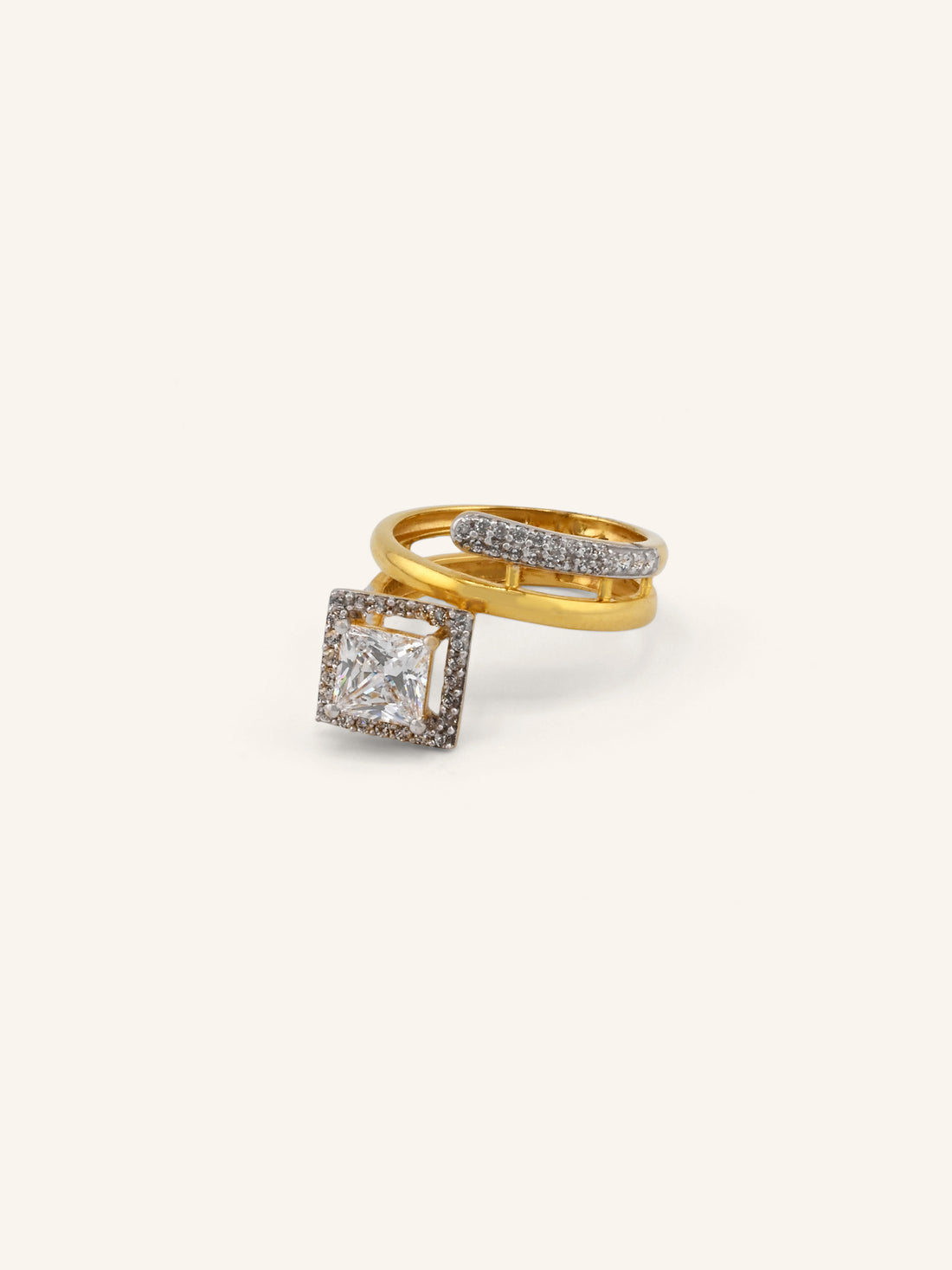 22ct Gold CZ Ladies Ring