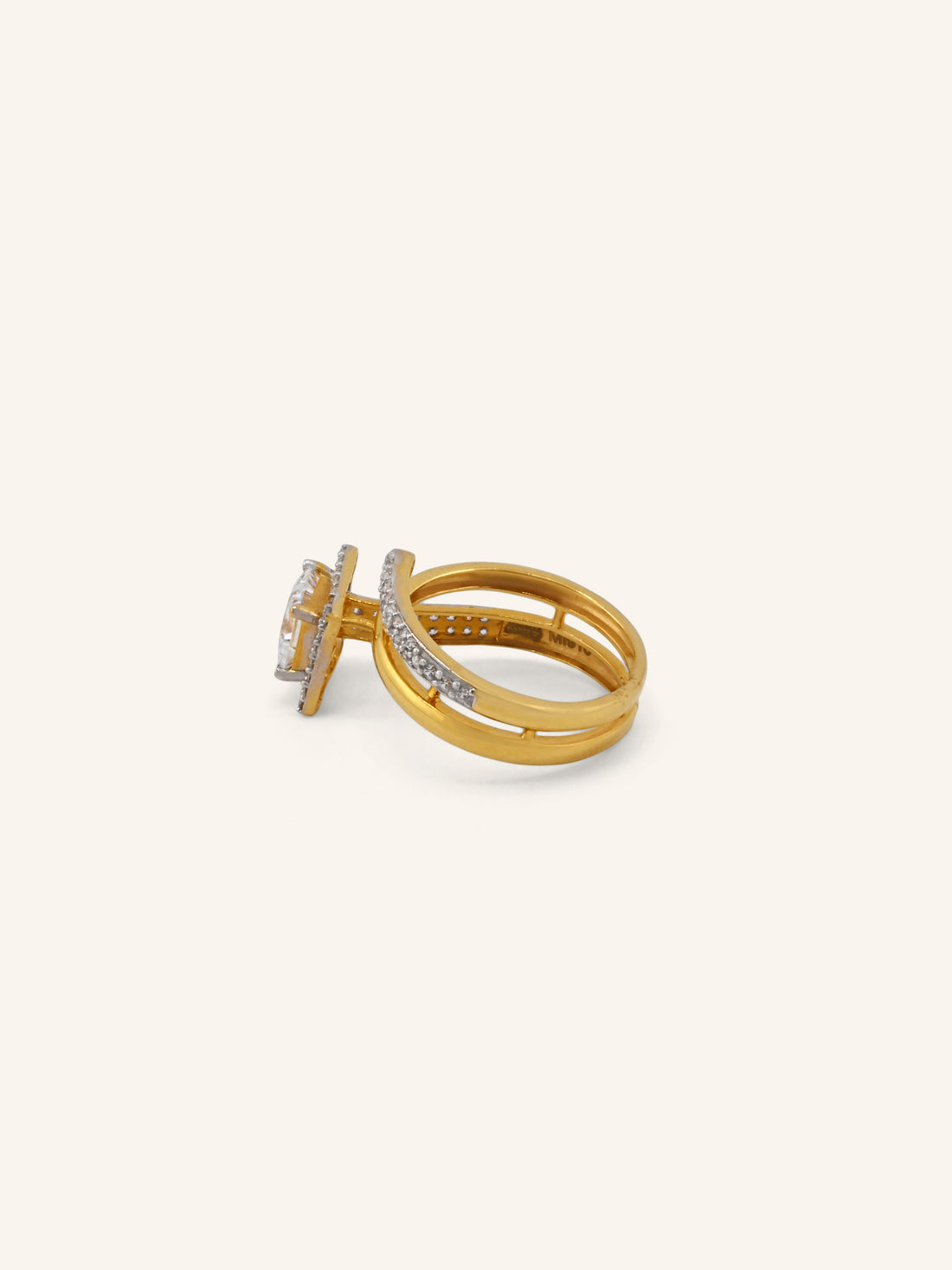 22ct Gold CZ Ladies Ring