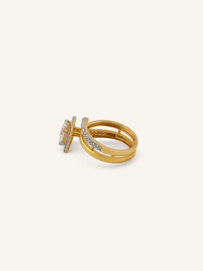 22ct Gold CZ Ladies Ring