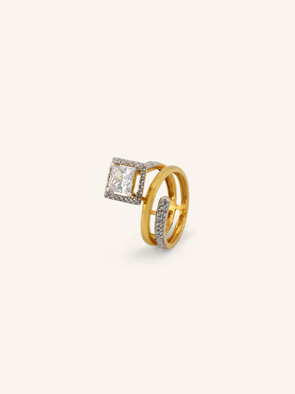 22ct Gold CZ Ladies Ring