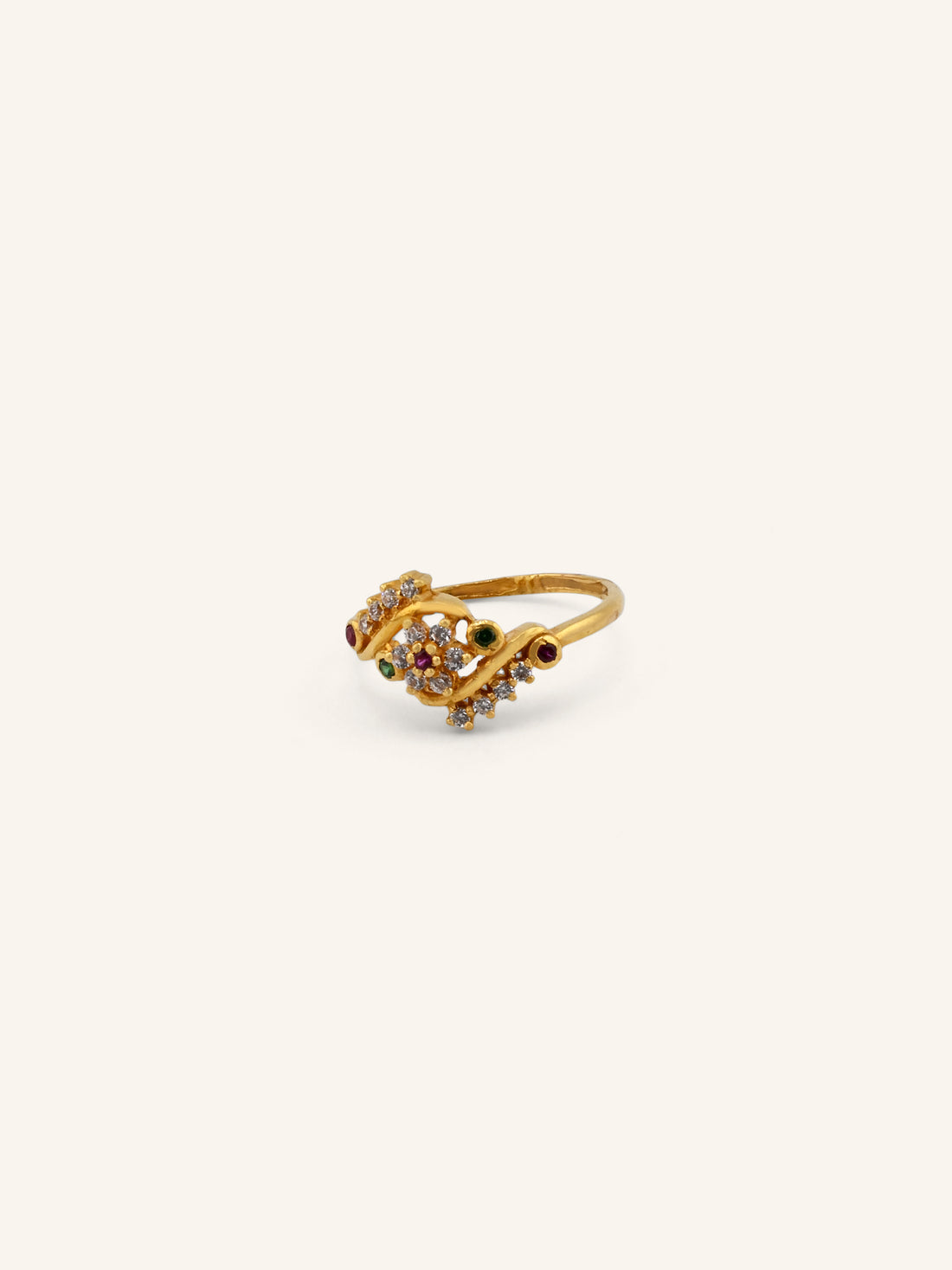 22ct Gold CZ Ladies Ring