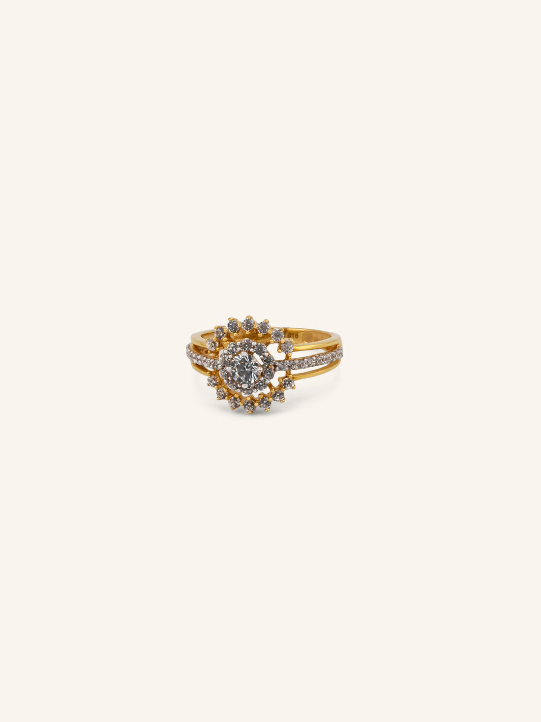 22ct Gold CZ Ladies Ring