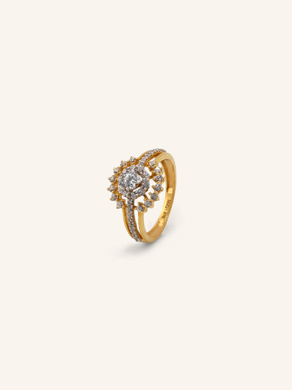 22ct Gold CZ Ladies Ring