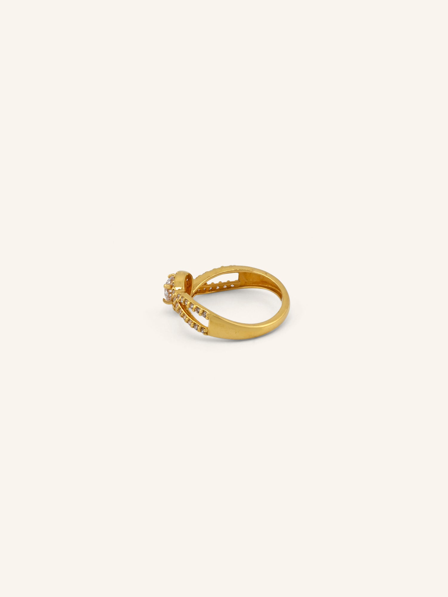 22ct Gold CZ Ladies Ring