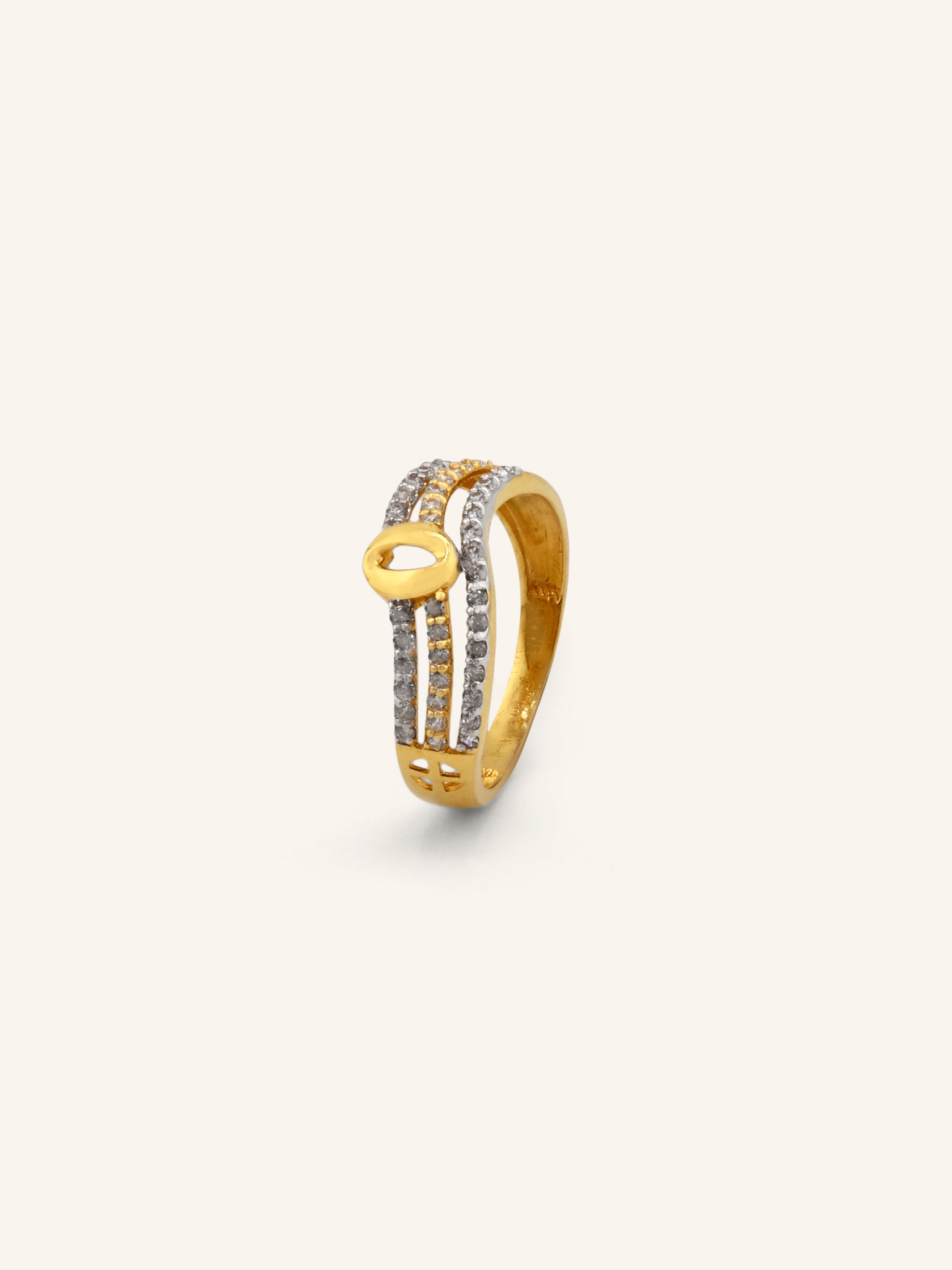22ct Gold CZ Ladies Ring