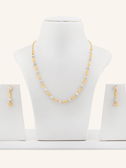 22ct Gold Two-Tone Ball Necklace Set