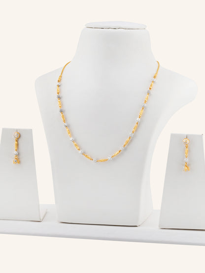 22ct Gold Two-Tone Ball Necklace Set