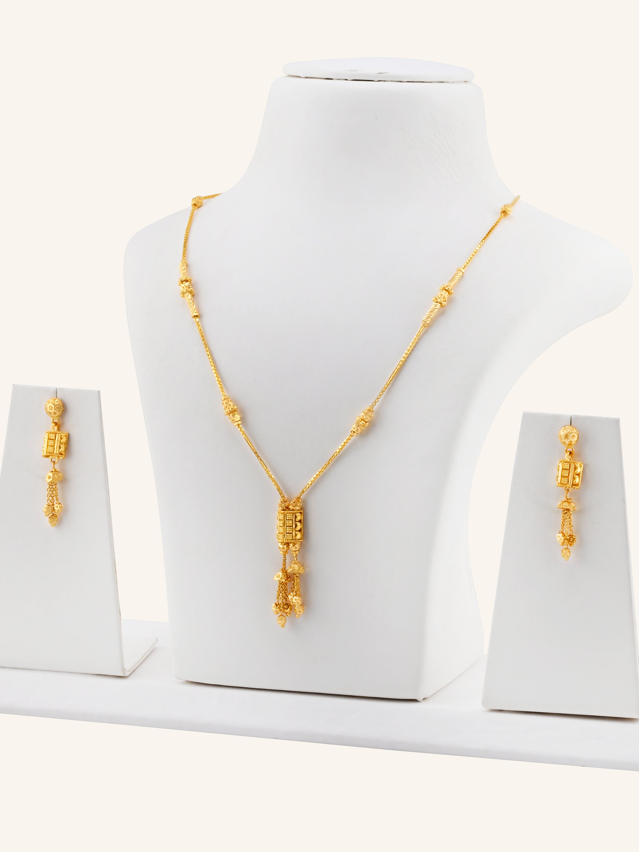 22ct Gold Ball Necklace Set