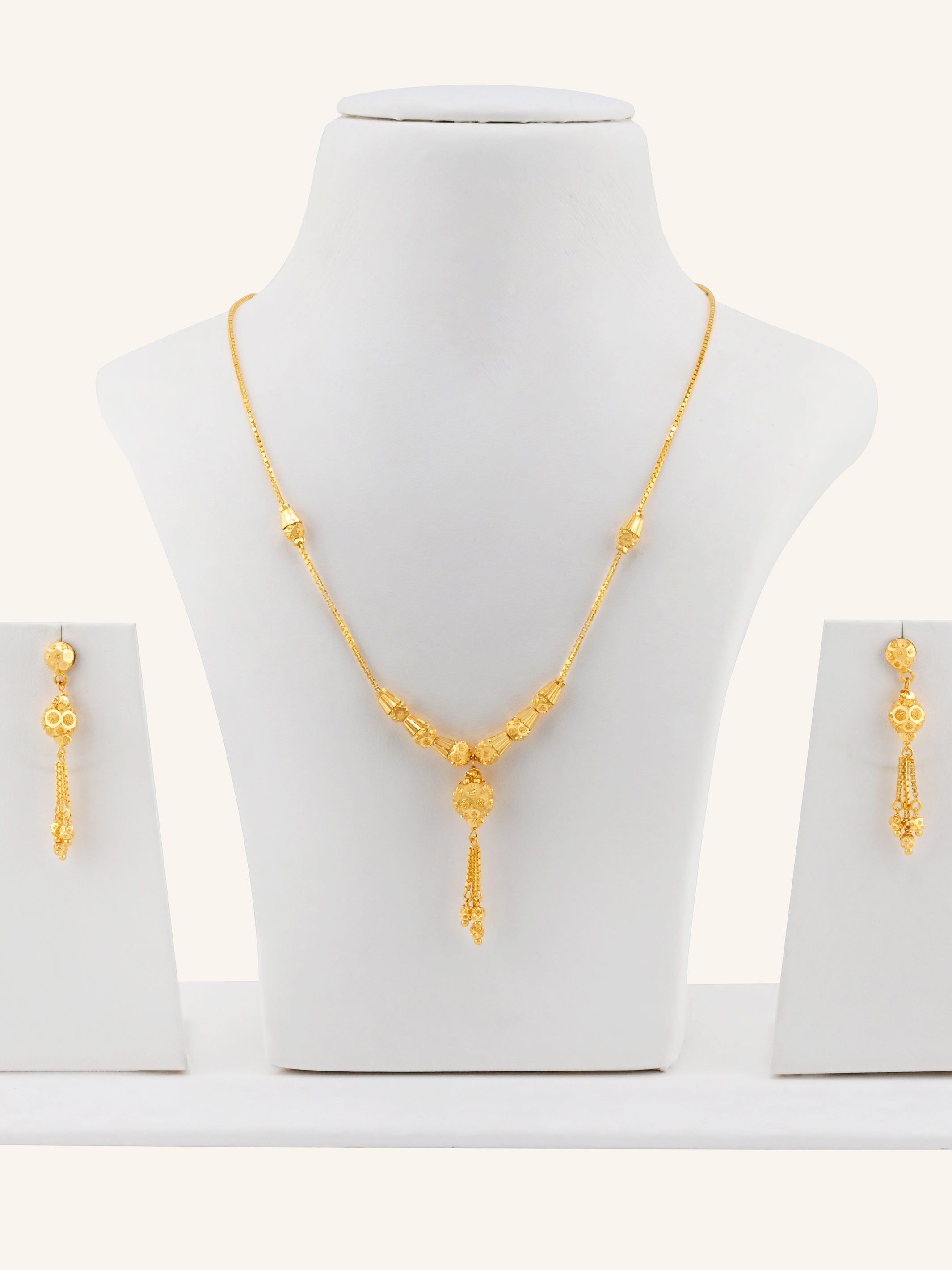 22ct Gold Ball Necklace Set