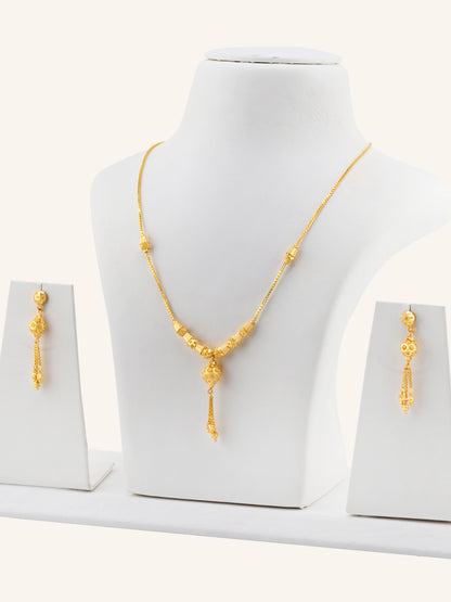 22ct Gold Ball Necklace Set