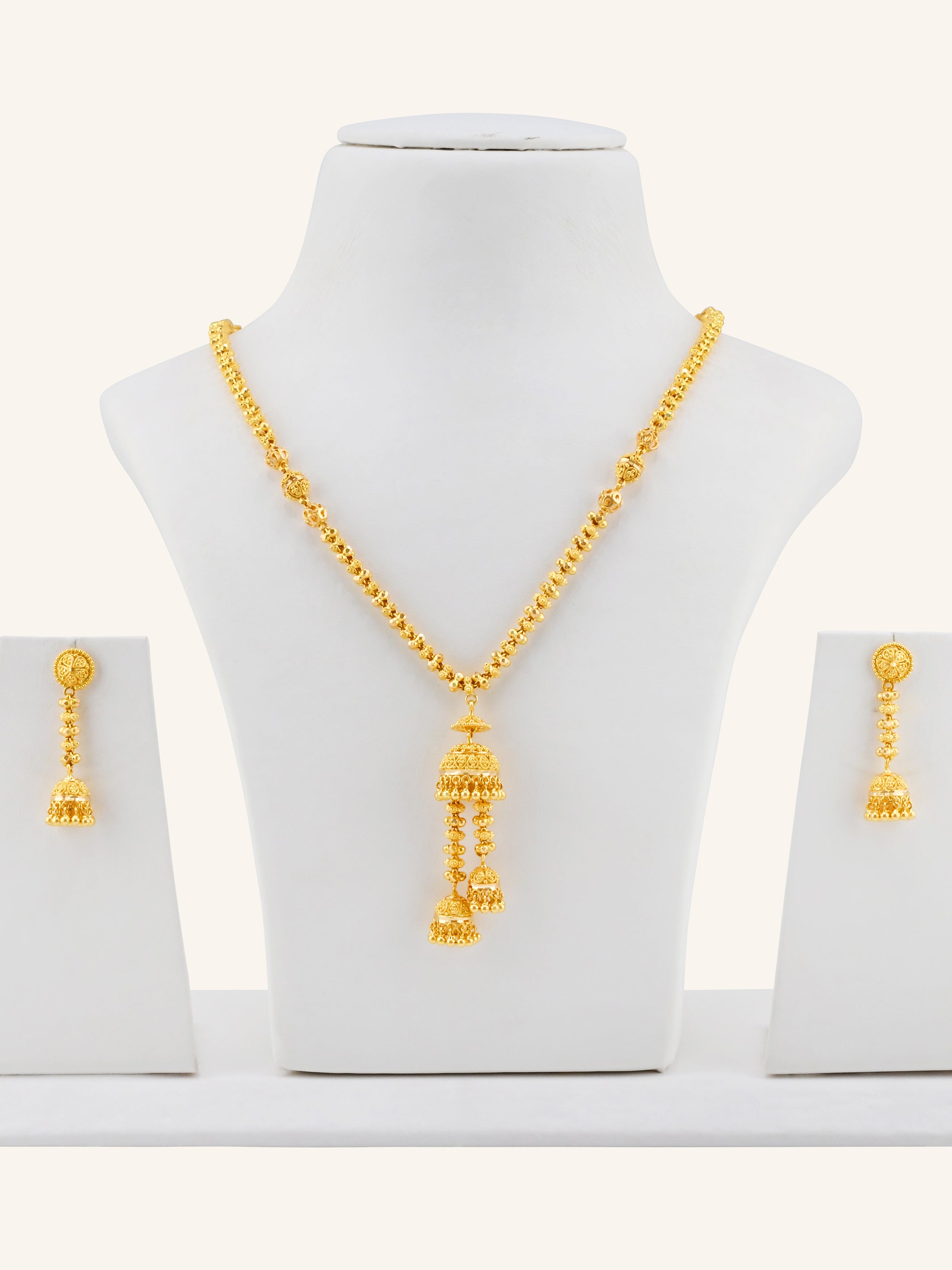 22ct Gold Jhumki Necklace Set