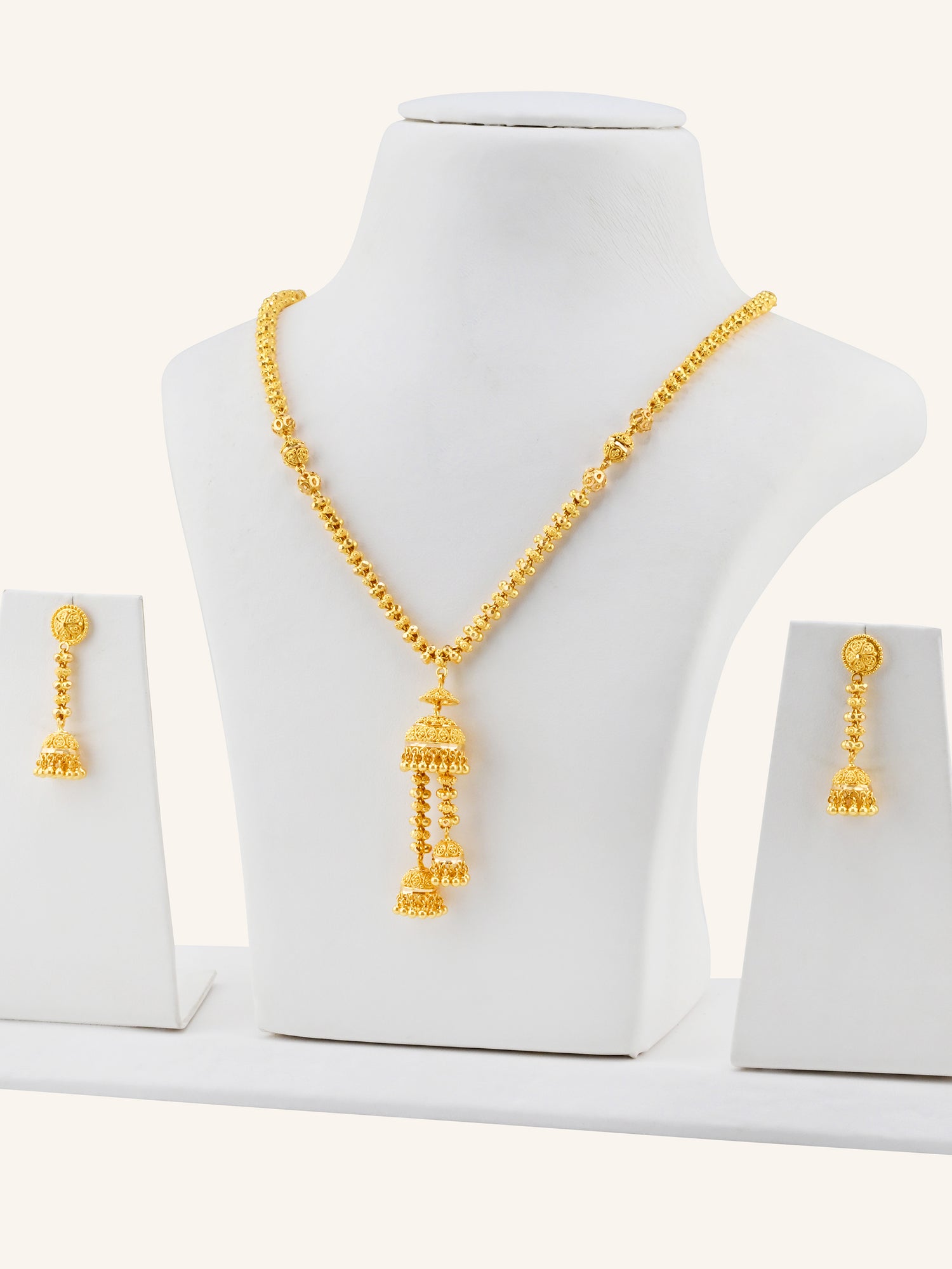 22ct Gold Jhumki Necklace Set
