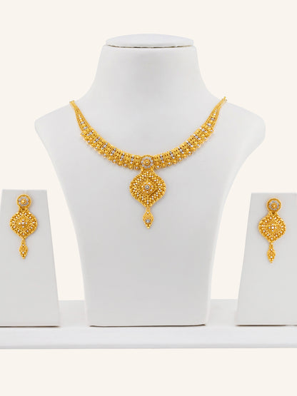 22ct Gold Two-Tone Filigree Necklace Set