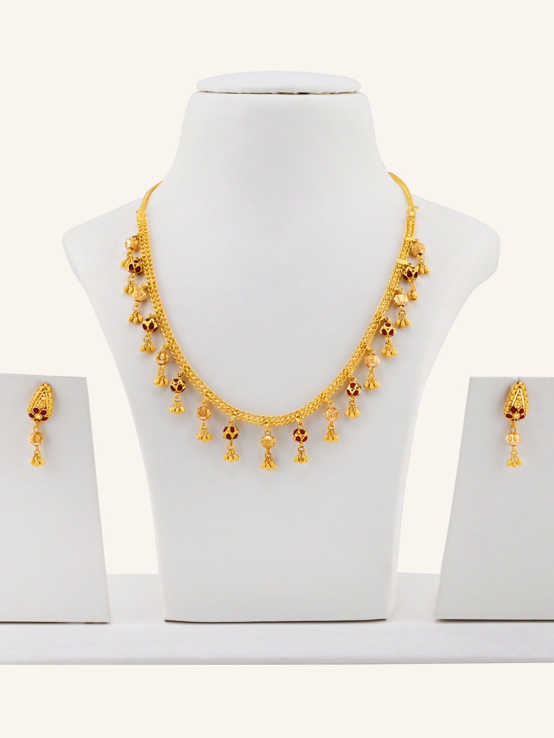 22ct Gold Meenakari Necklace Set