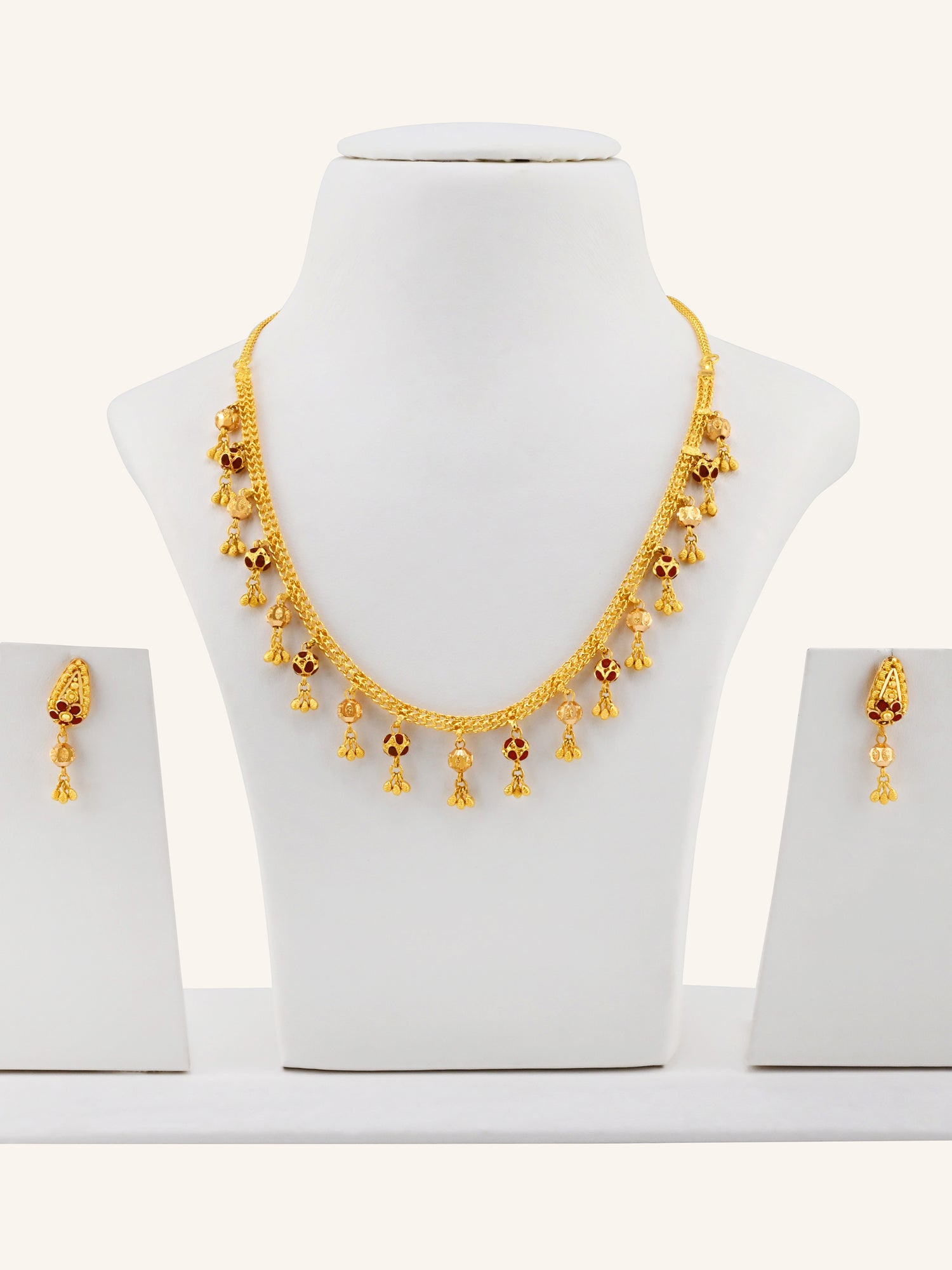 22ct Gold Meenakari Necklace Set
