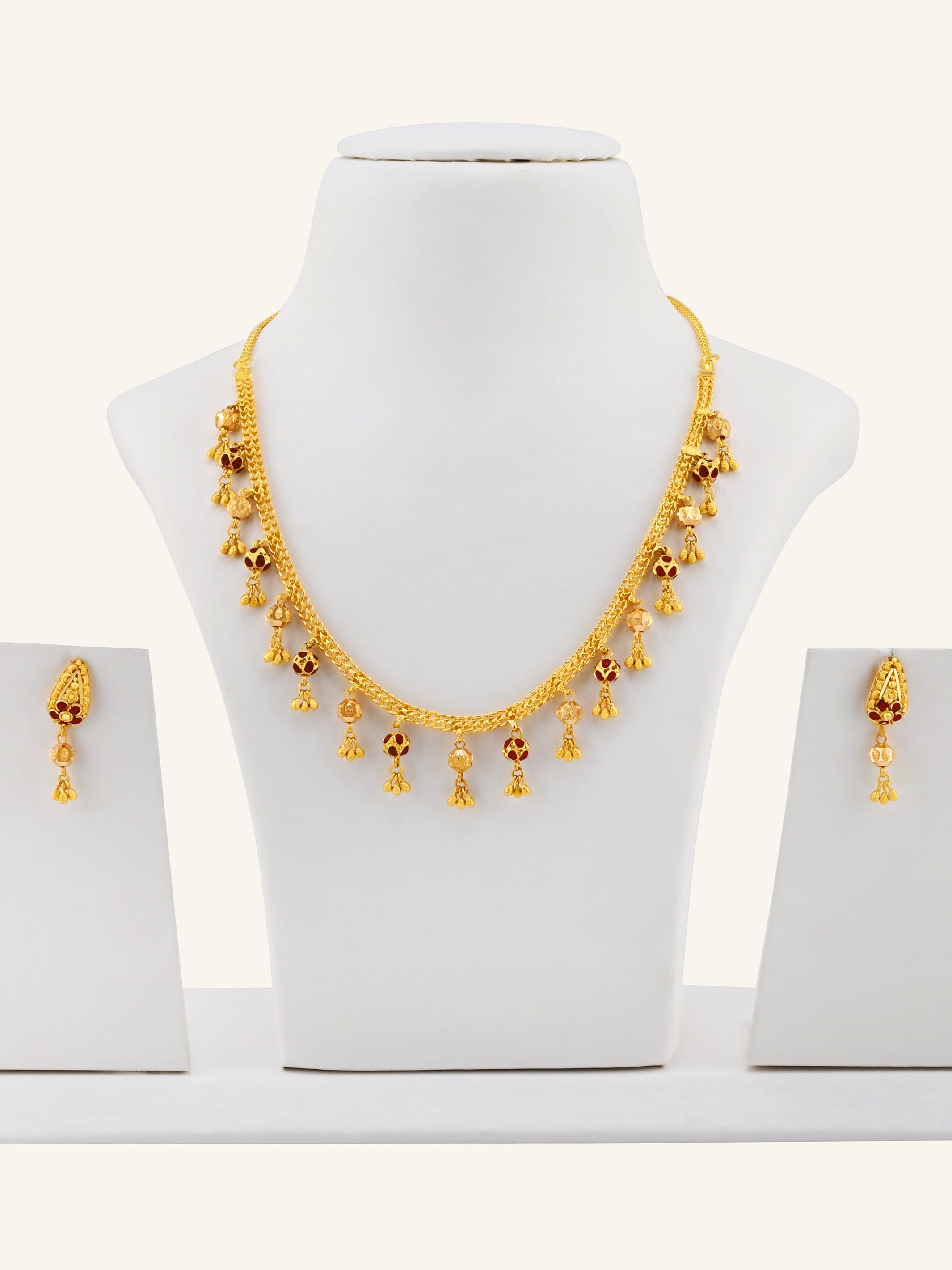 22ct Gold Meenakari Necklace Set