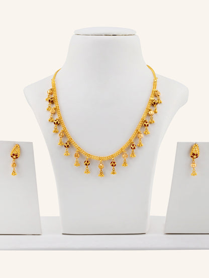 22ct Gold Meenakari Necklace Set