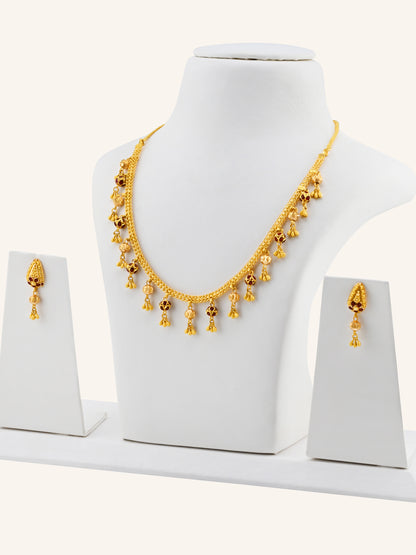 22ct Gold Meenakari Necklace Set