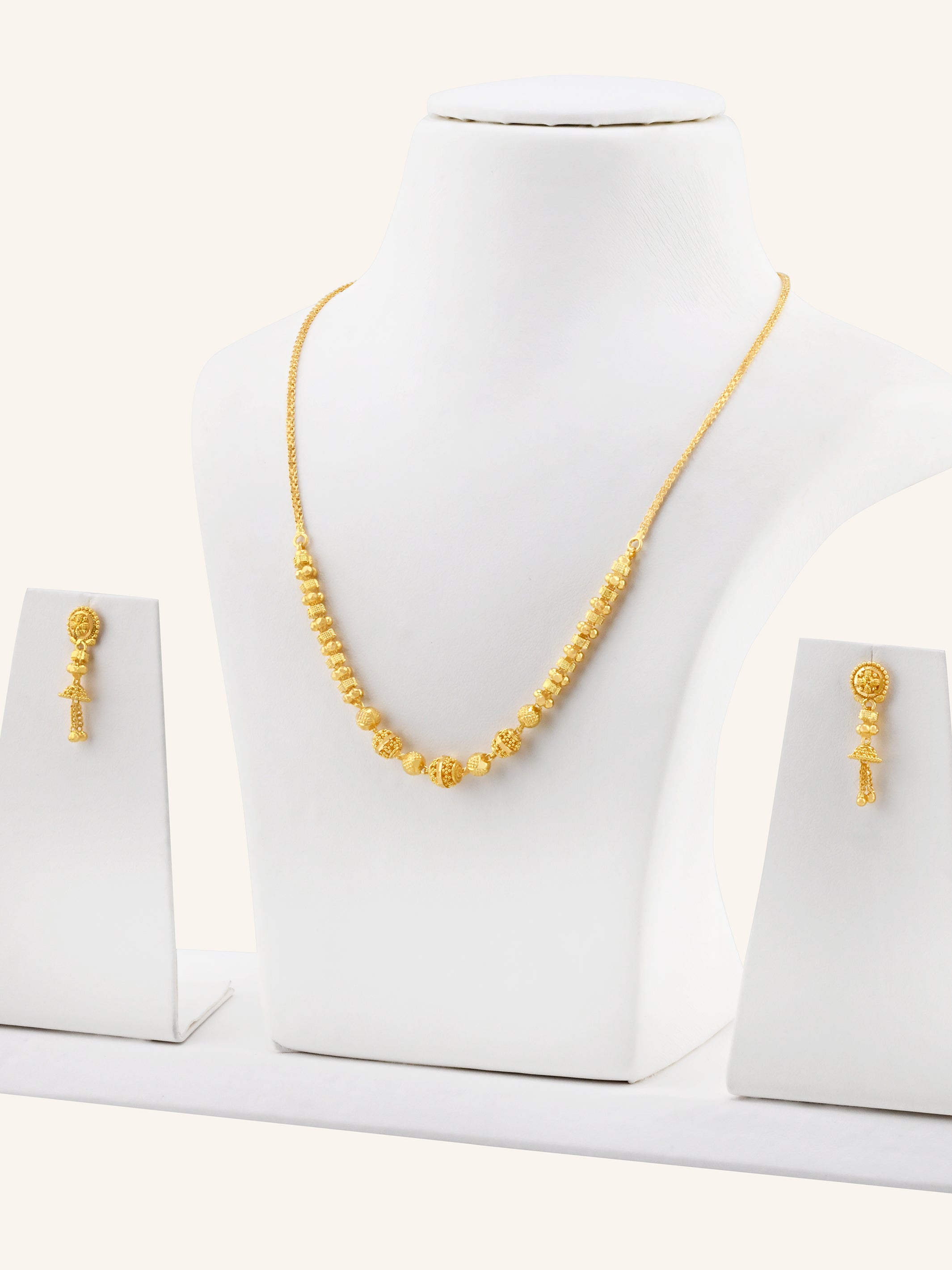 22ct Gold Ball Necklace Set
