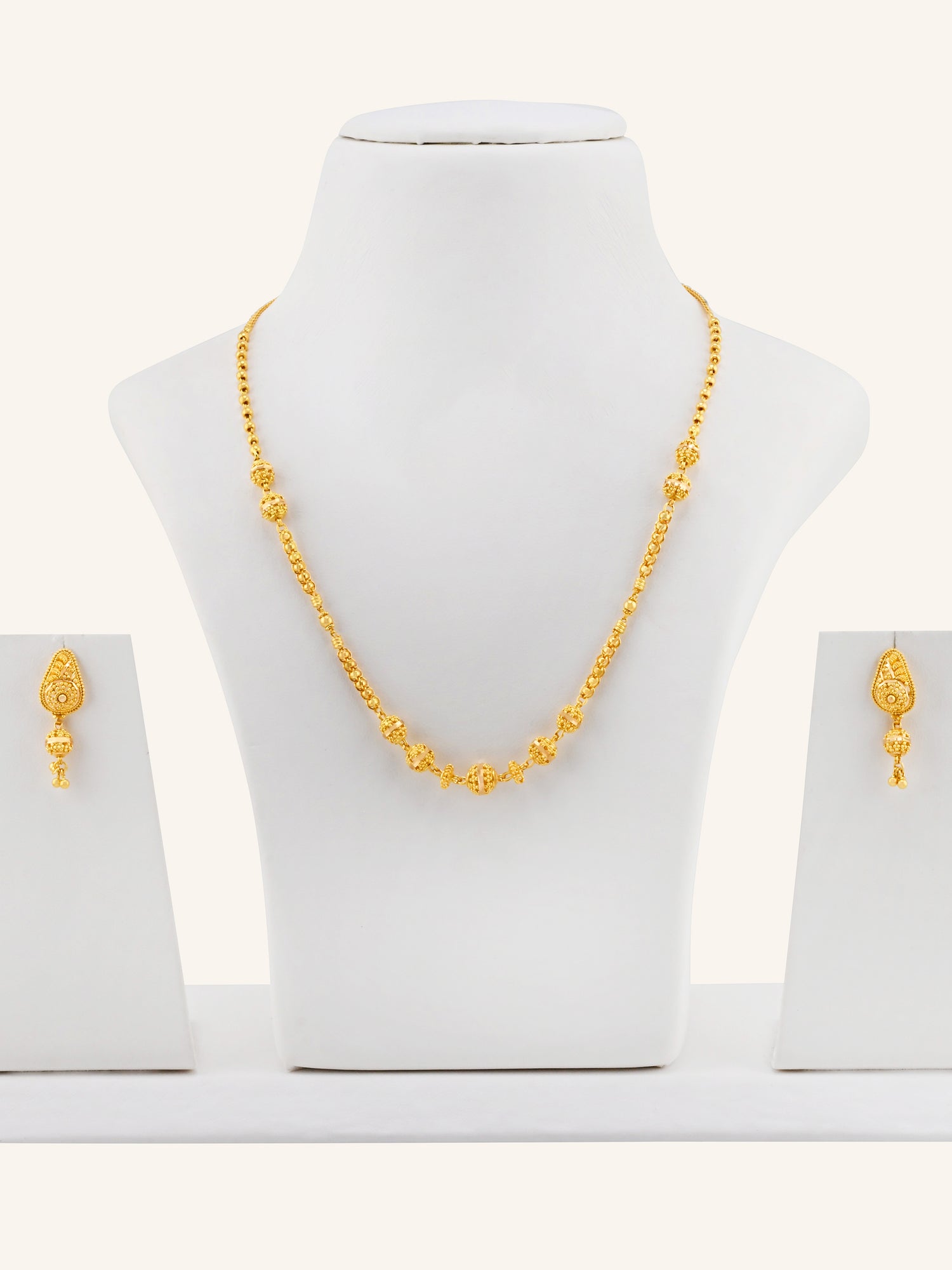 22ct Gold Ball Necklace Set