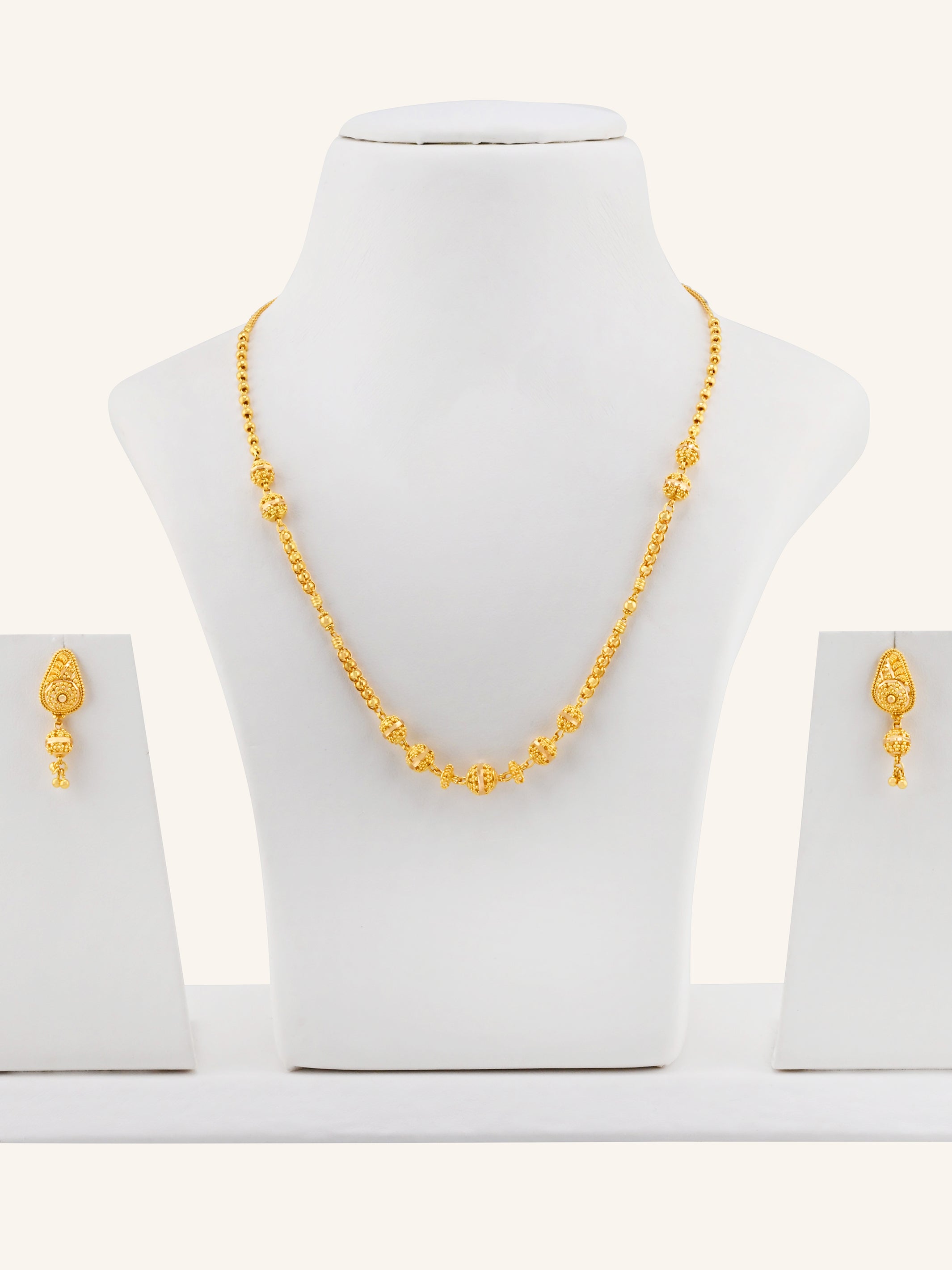22ct Gold Ball Necklace Set