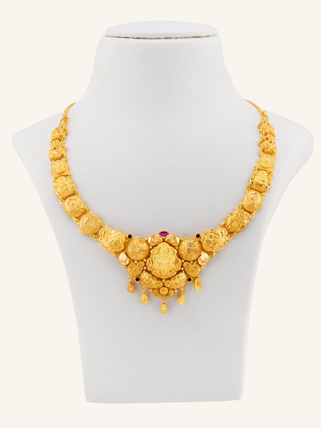 22ct Gold CZ Laxmiji Necklace