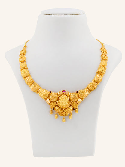 22ct Gold CZ Laxmiji Necklace Only