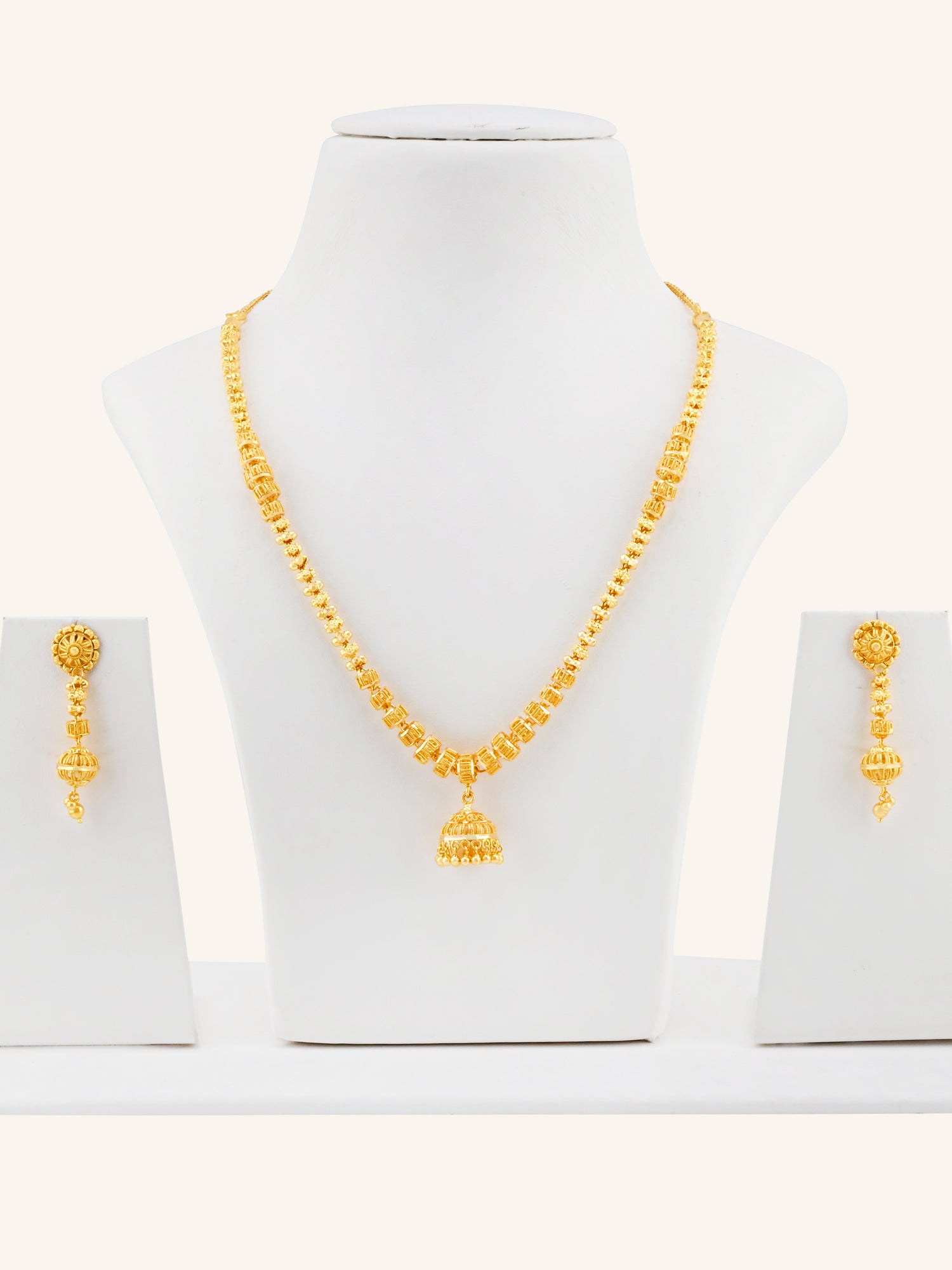 22ct Gold Jhumki Necklace Set