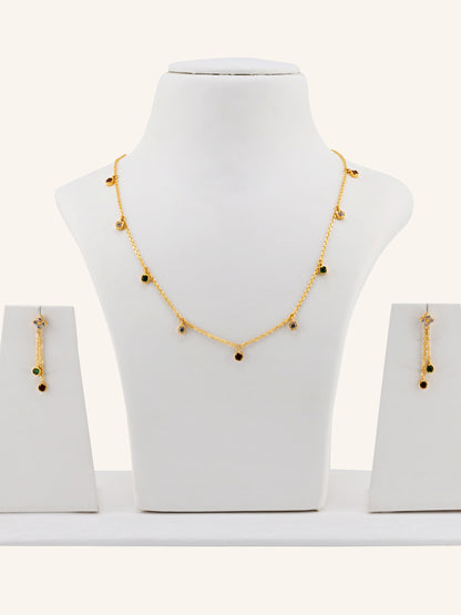 22ct Gold Multi CZ Necklace Set