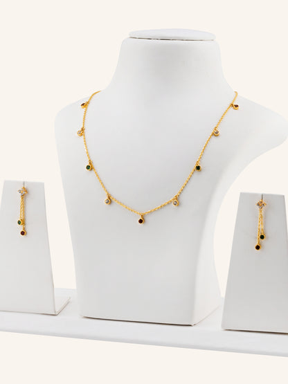 22ct Gold Multi CZ Necklace Set