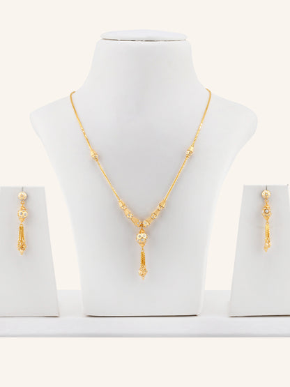 22ct Gold Two-Tone Ball Necklace Set
