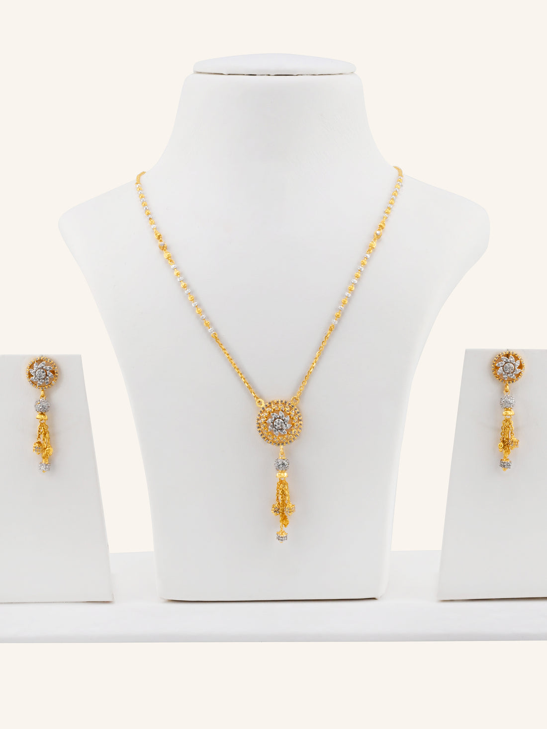 22ct Gold CZ Necklace Set