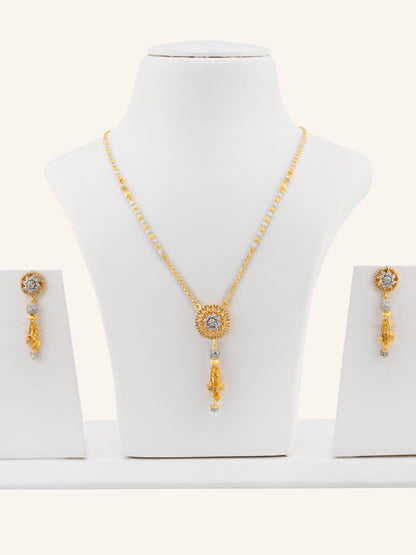 22ct Gold CZ Necklace Set