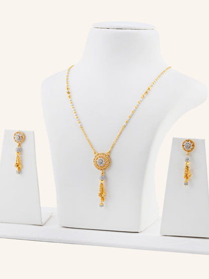 22ct Gold CZ Necklace Set