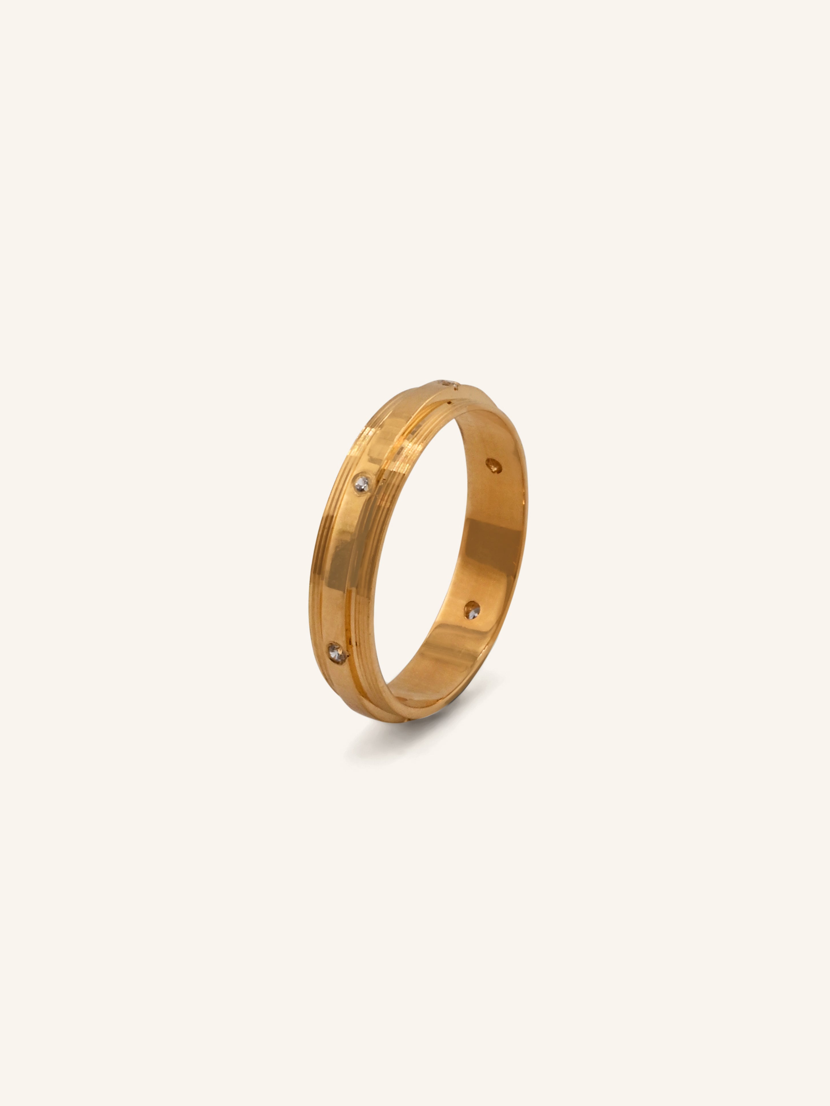 22ct Gold CZ Band Ring